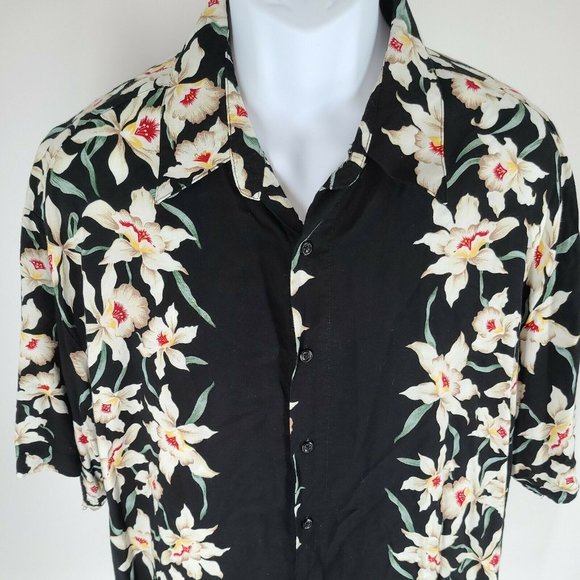 Puritan Men's Size XL Rayon Camp Shirt Tropical Floral Hawaiian Button Up - Picture 6 of 7
